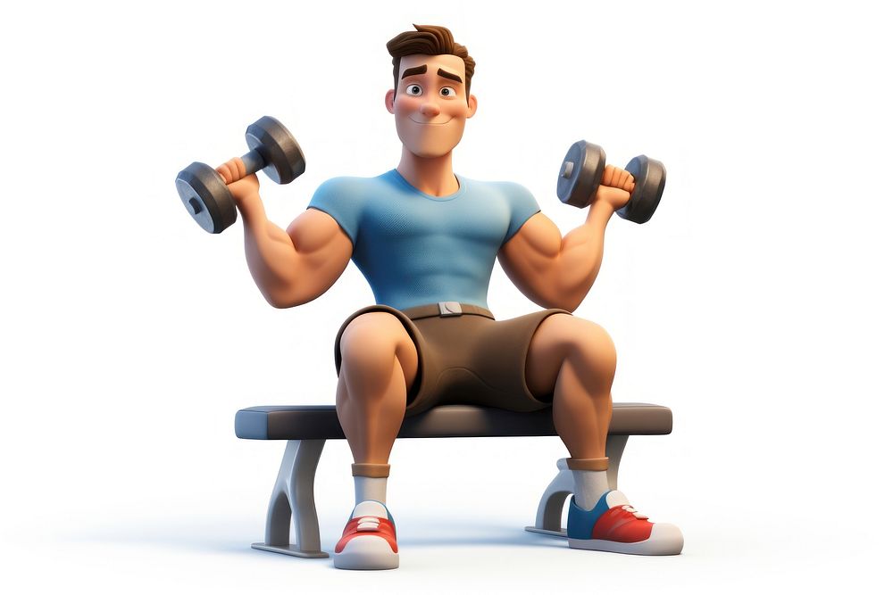 Gym dumbbell clothing cartoon. AI generated Image by rawpixel.