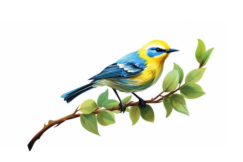Bird animal canary white background. AI generated Image by rawpixel.