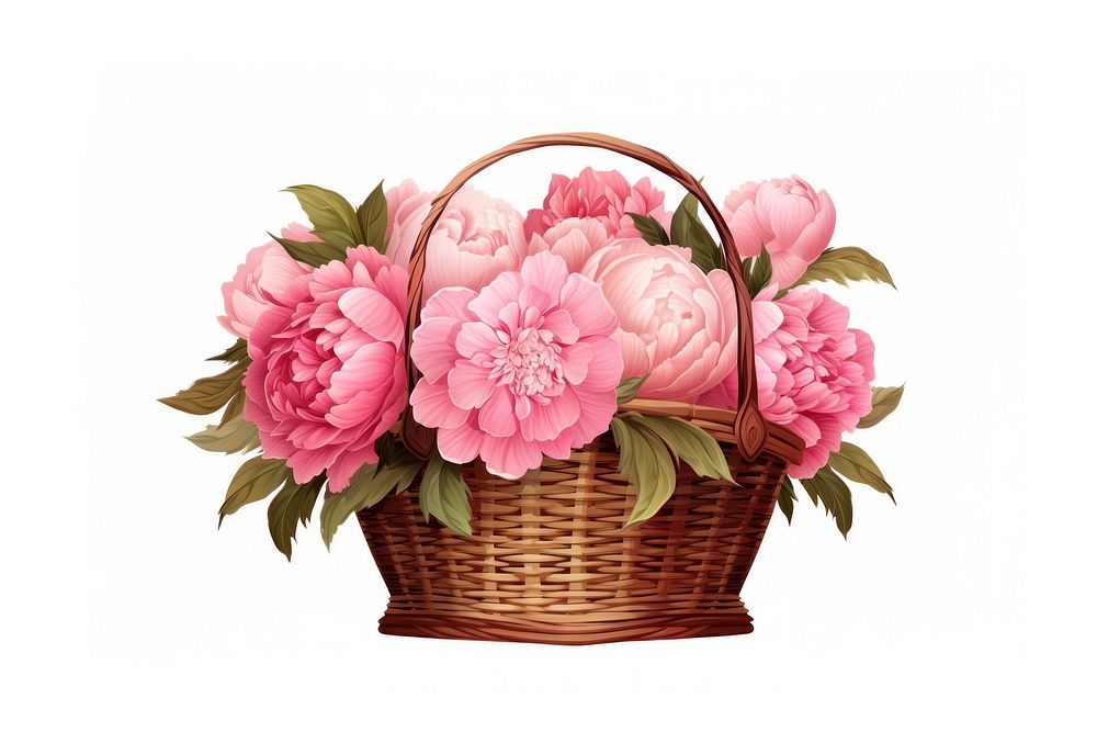 Flower basket wicker plant. AI generated Image by rawpixel.