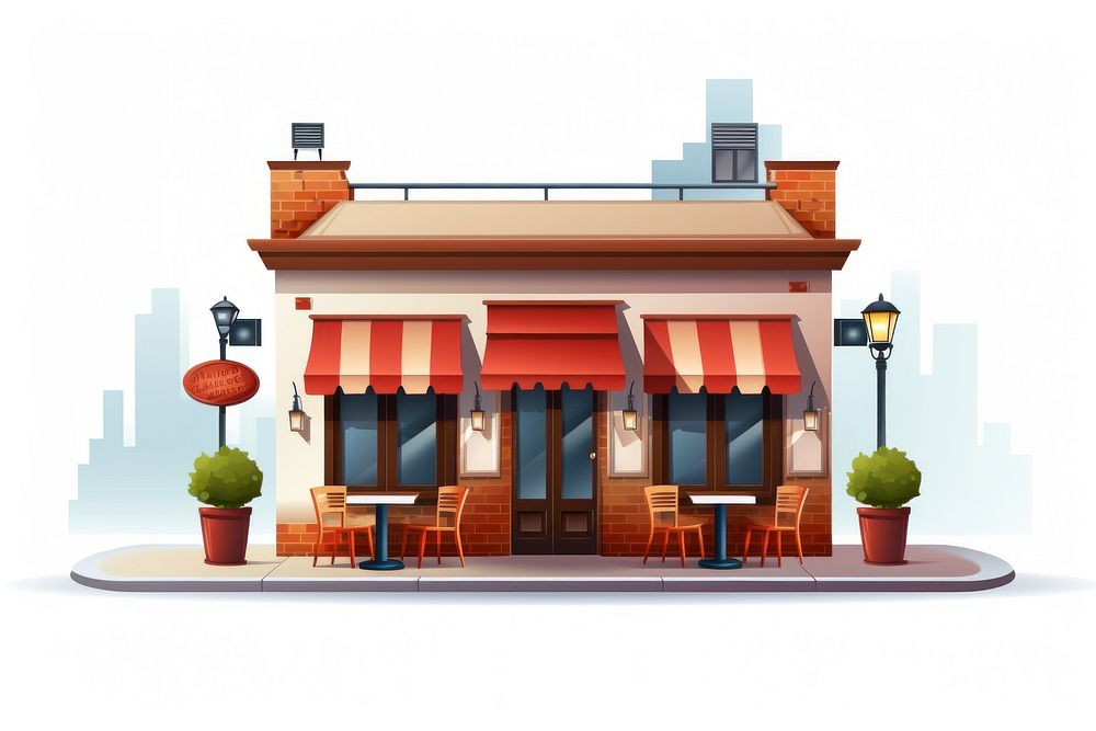 Restaurant awning table chair. AI generated Image by rawpixel.