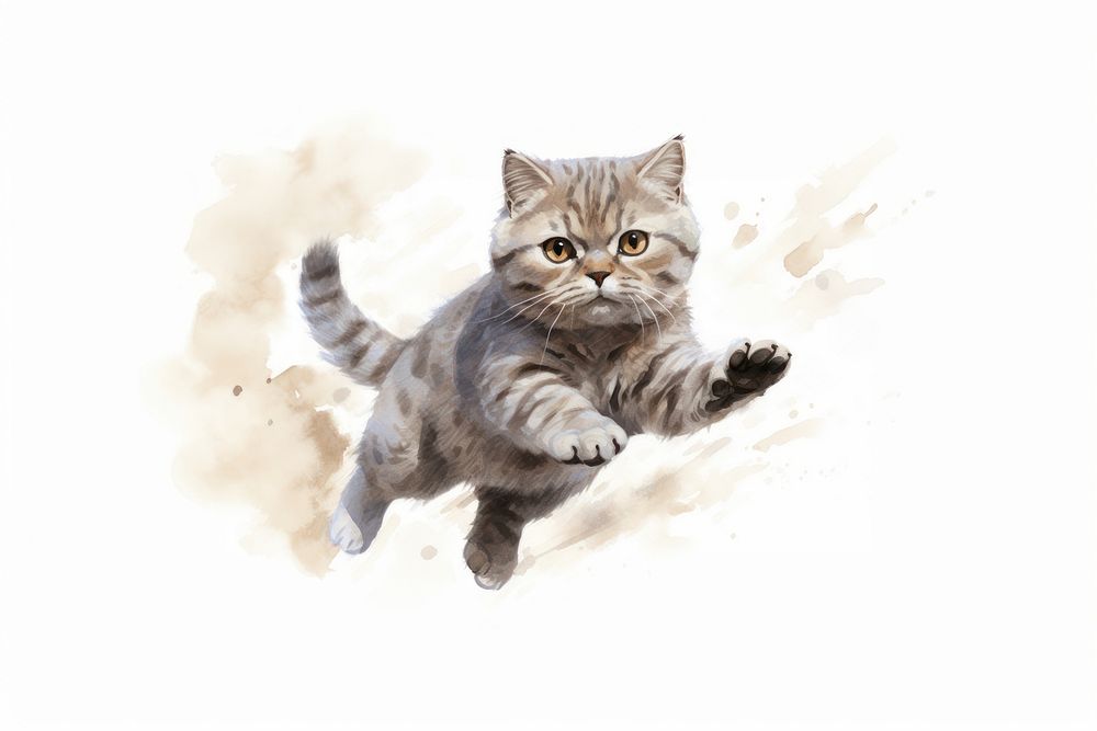 Drawing animal mammal kitten. AI generated Image by rawpixel.