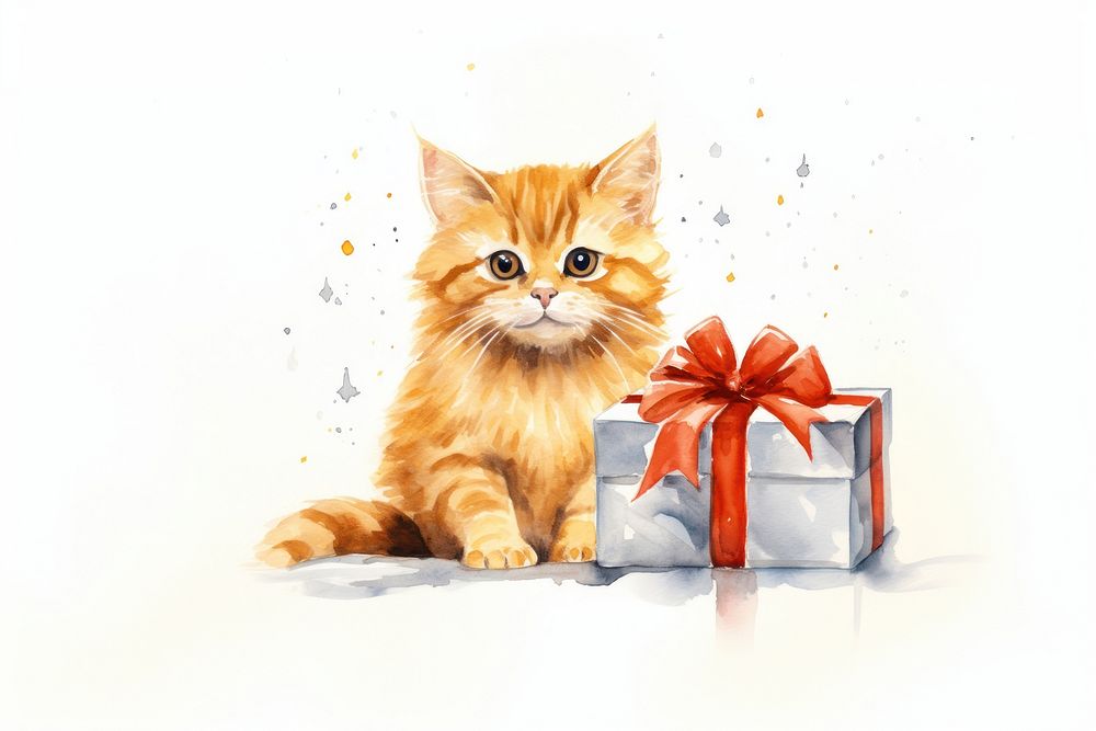 Christmas mammal animal kitten. AI generated Image by rawpixel.