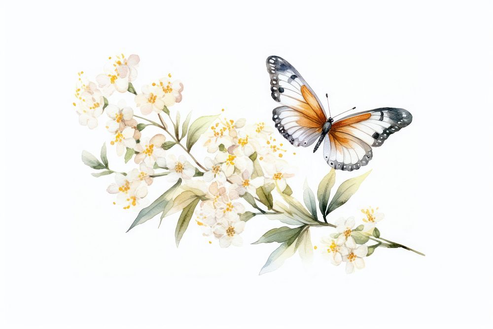 Butterfly flower pattern insect. AI generated Image by rawpixel.