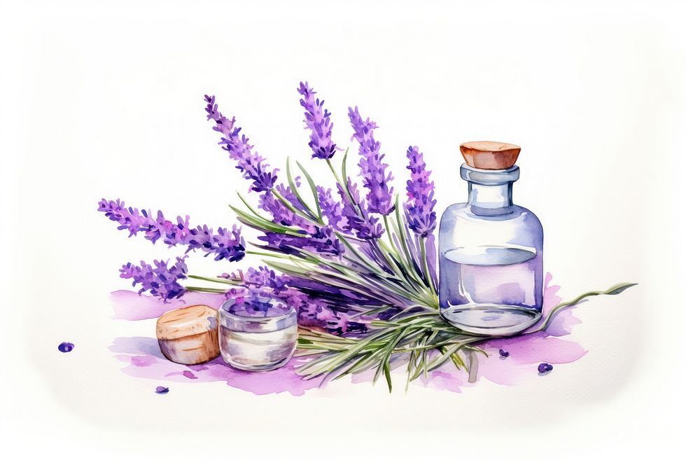 Lavender container therapy perfume. AI generated Image by rawpixel.