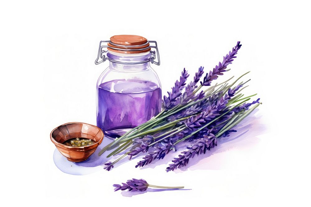 Lavender container bottle flower. AI generated Image by rawpixel.