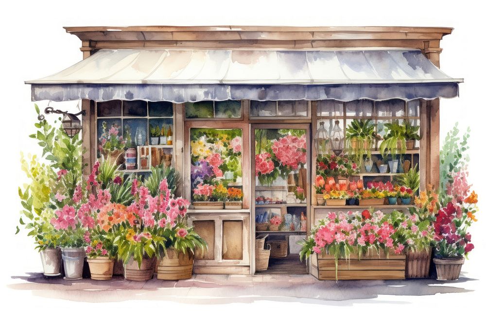 Flower outdoors plant shop. AI generated Image by rawpixel.