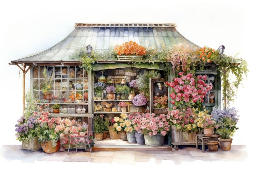 Flower outdoors plant shop. AI generated Image by rawpixel.