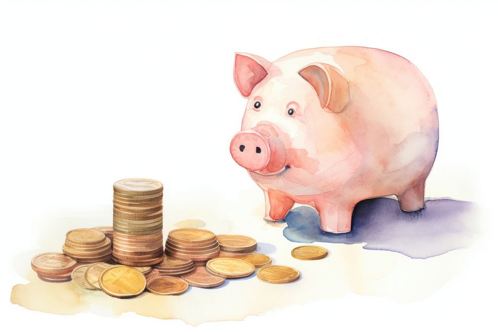 Coin pig mammal money. AI generated Image by rawpixel.