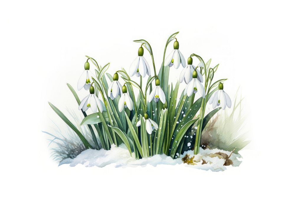Snowdrop outdoors nature flower. AI generated Image by rawpixel.