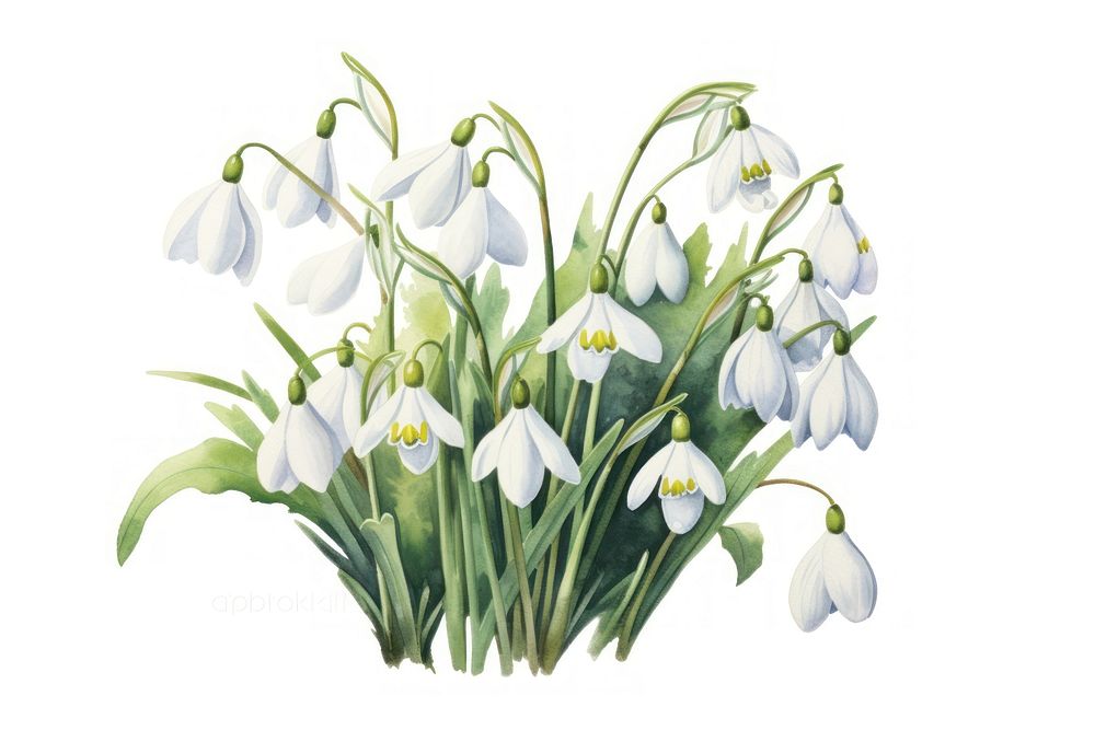Snowdrop flower nature plant. AI generated Image by rawpixel.