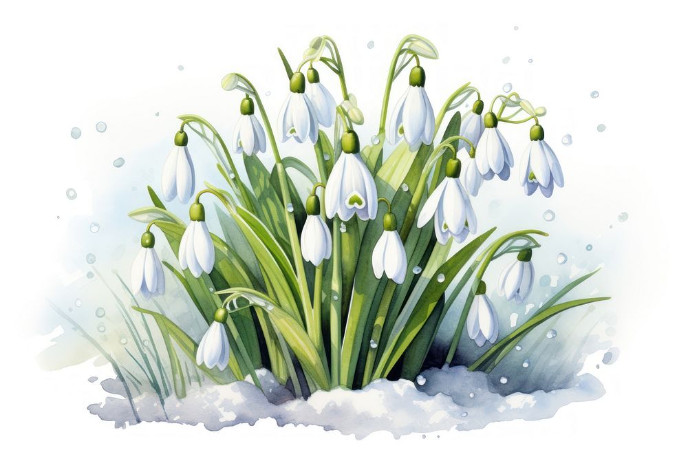 Snowdrop blossom nature flower. AI generated Image by rawpixel.