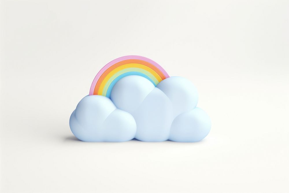 Rainbow cloud idyllic nature. AI generated Image by rawpixel.
