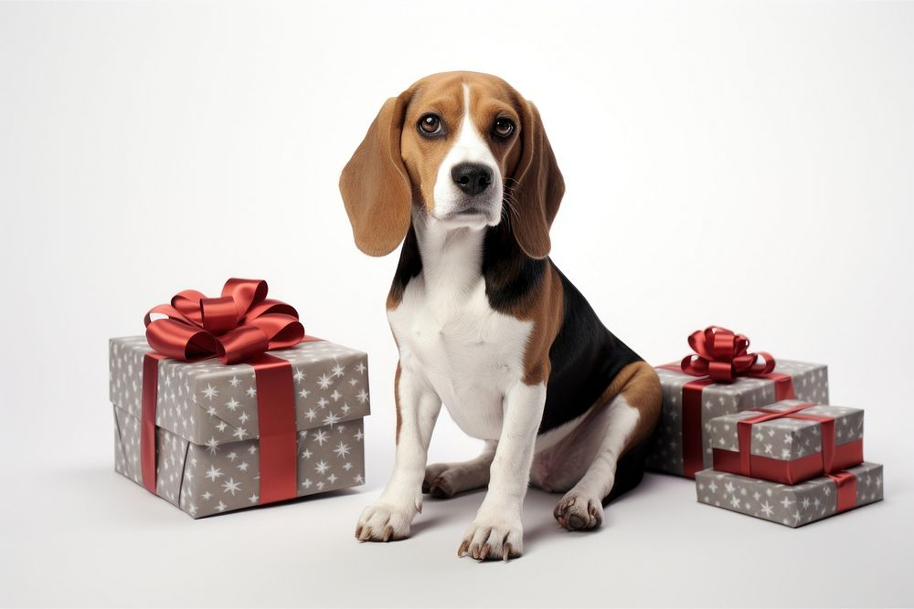 Beagle gift dog christmas. AI generated Image by rawpixel.