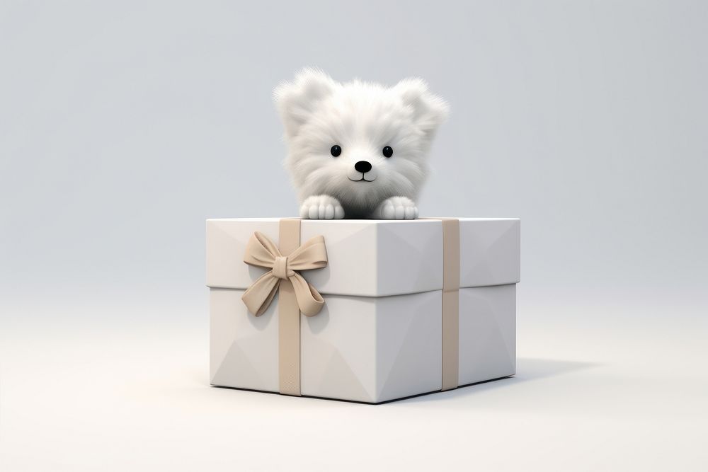 Box mammal white gift. AI generated Image by rawpixel.