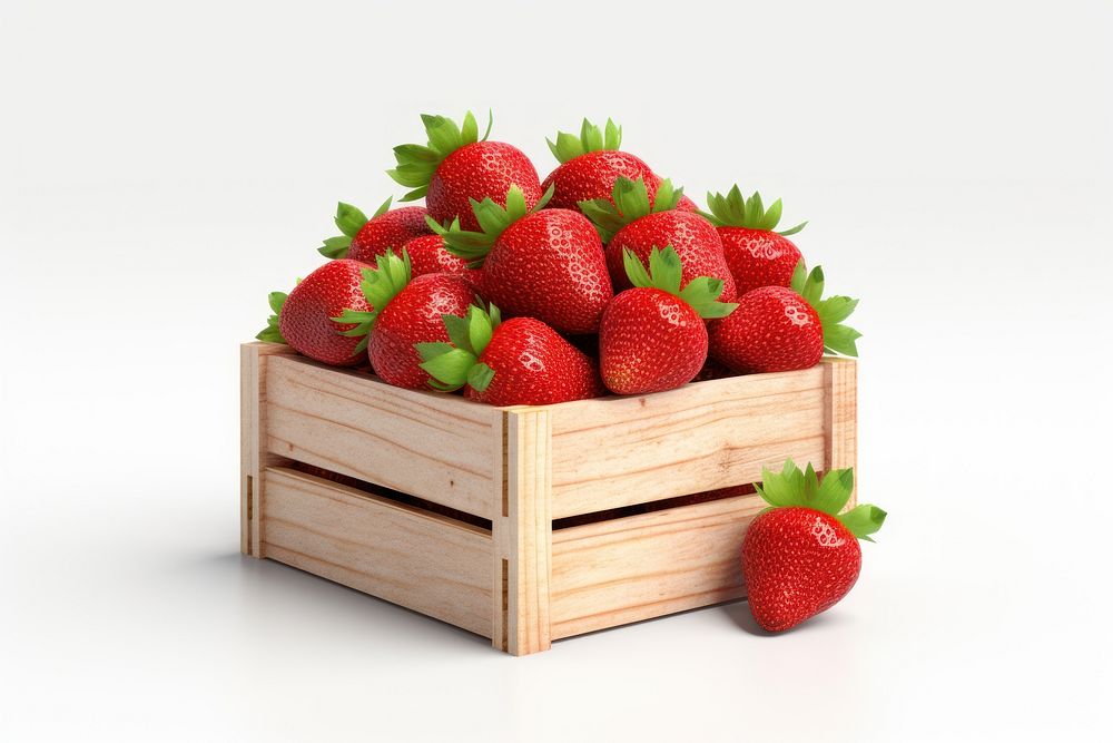 Box strawberry berries fruit. AI generated Image by rawpixel.