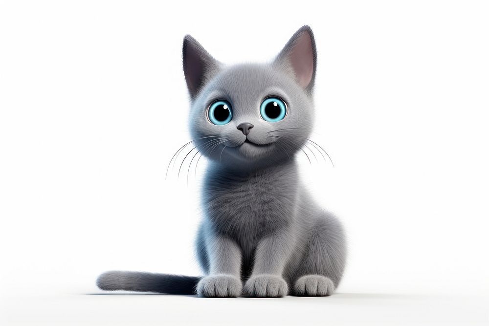 Animal mammal kitten blue. AI generated Image by rawpixel.