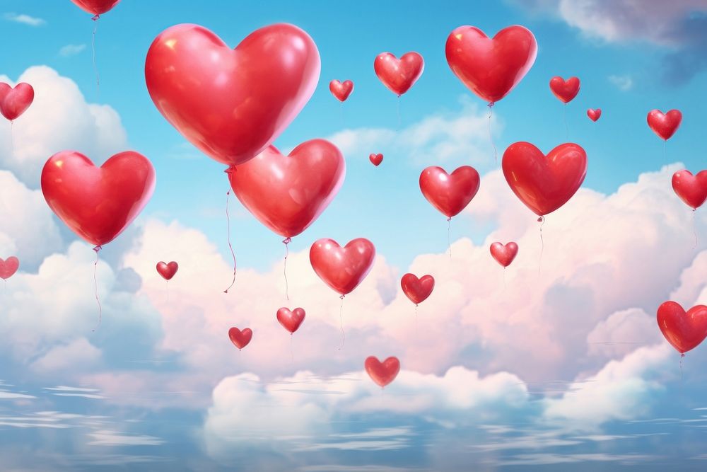 Love balloon heart backgrounds. AI generated Image by rawpixel.