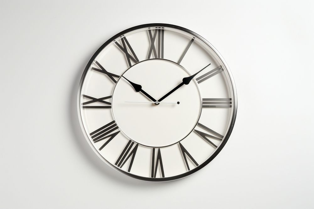 Clock white white background accuracy. AI generated Image by rawpixel.