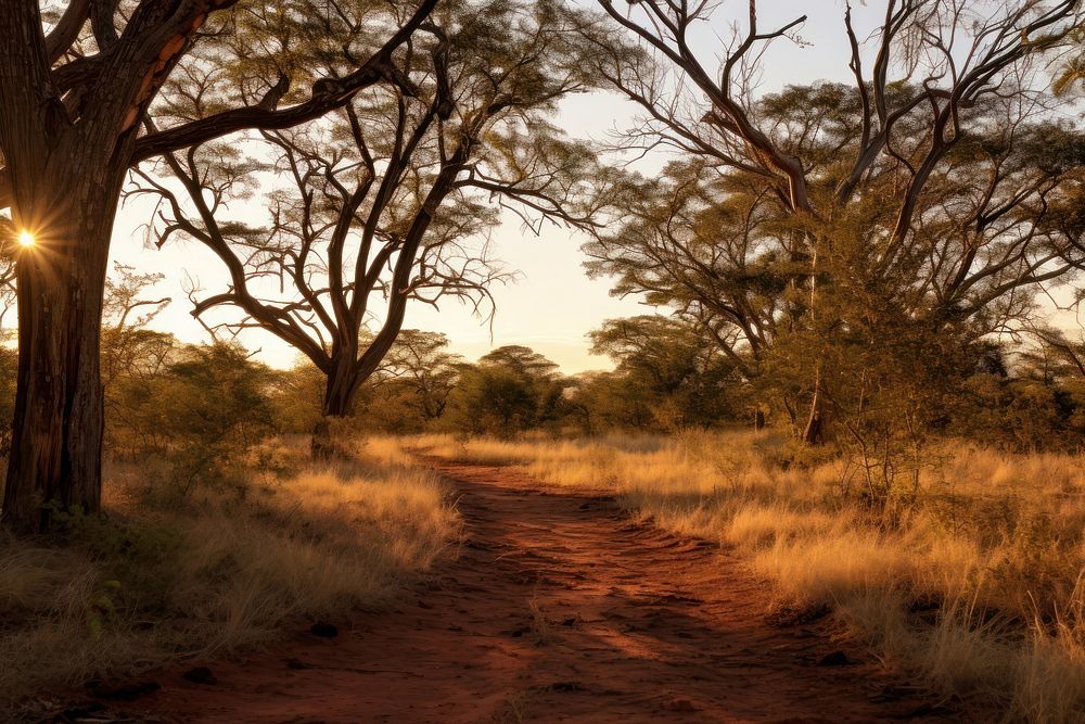 Landscape forest wilderness sunlight. 