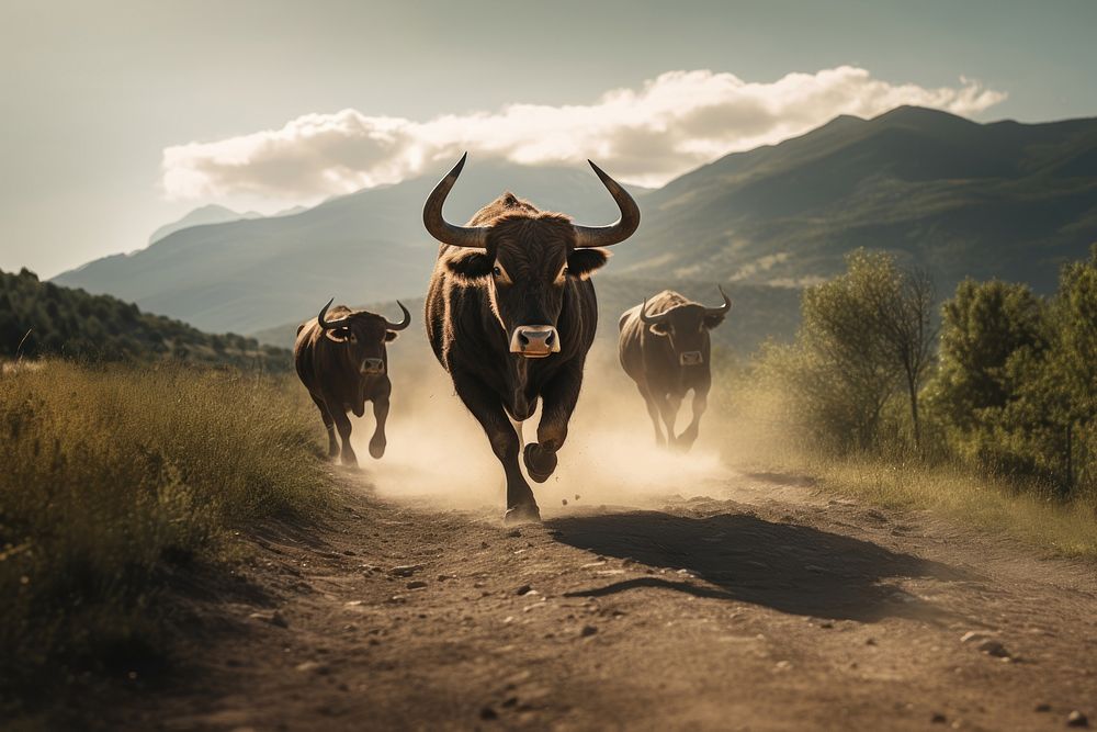 Animal livestock landscape cattle. AI generated Image by rawpixel.