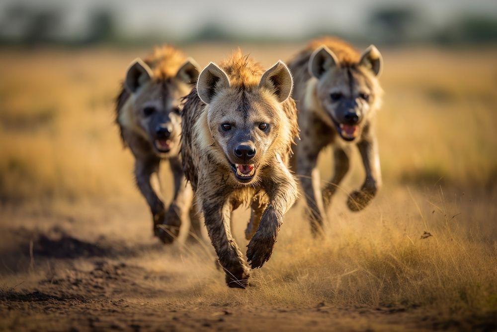 Animal hyena landscape wildlife. 