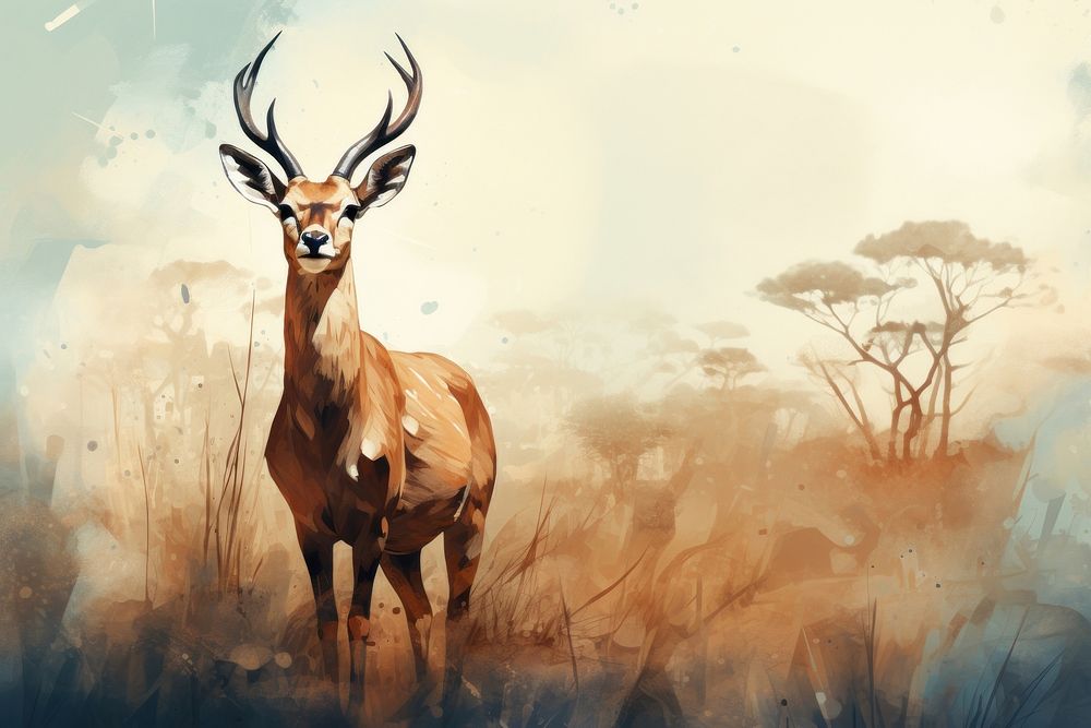 Wildlife animal mammal impala. AI generated Image by rawpixel.