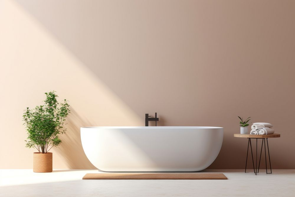 Bathroom bathtub plant architecture. AI generated Image by rawpixel.