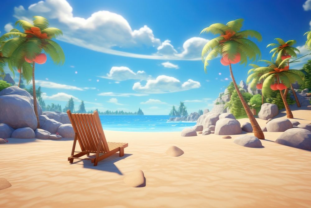Summer beach landscape outdoors. AI generated Image by rawpixel.