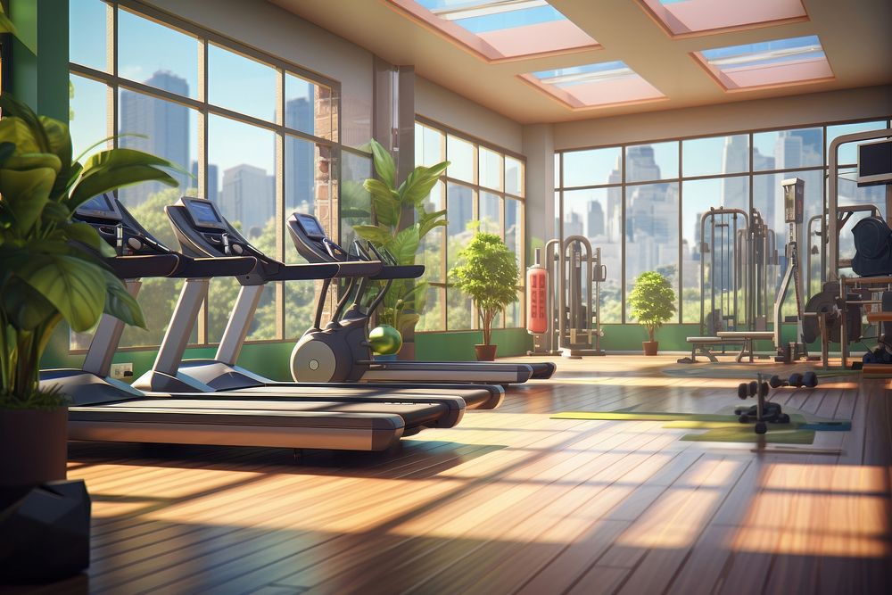 Treadmill fitness sports plant. AI generated Image by rawpixel.
