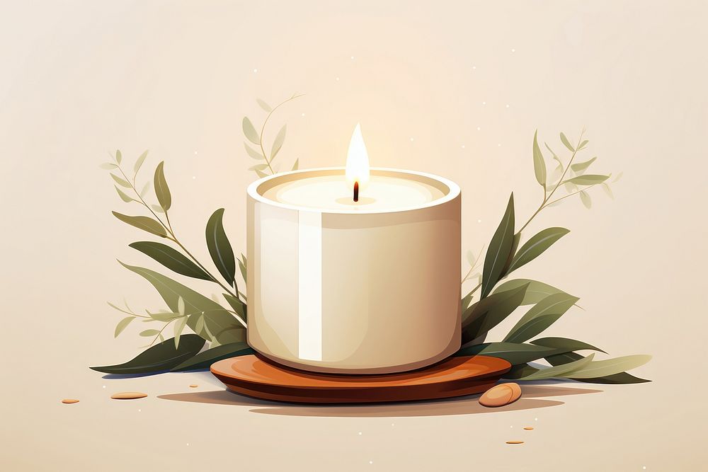 Candle plant illuminated decoration. AI generated Image by rawpixel.