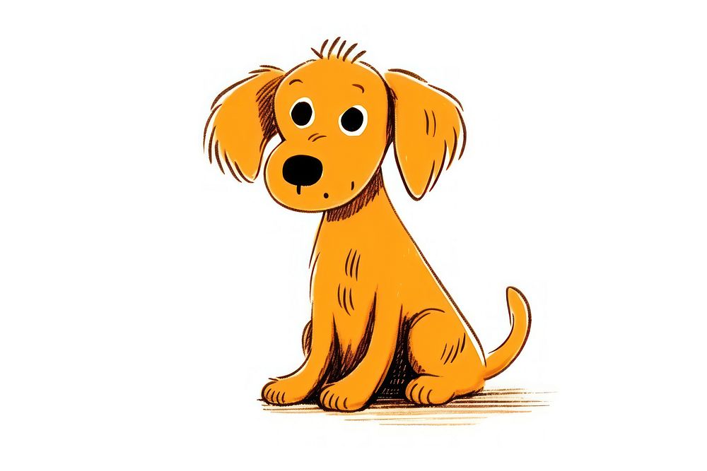 Cartoon animal dog drawing. AI generated Image by rawpixel.