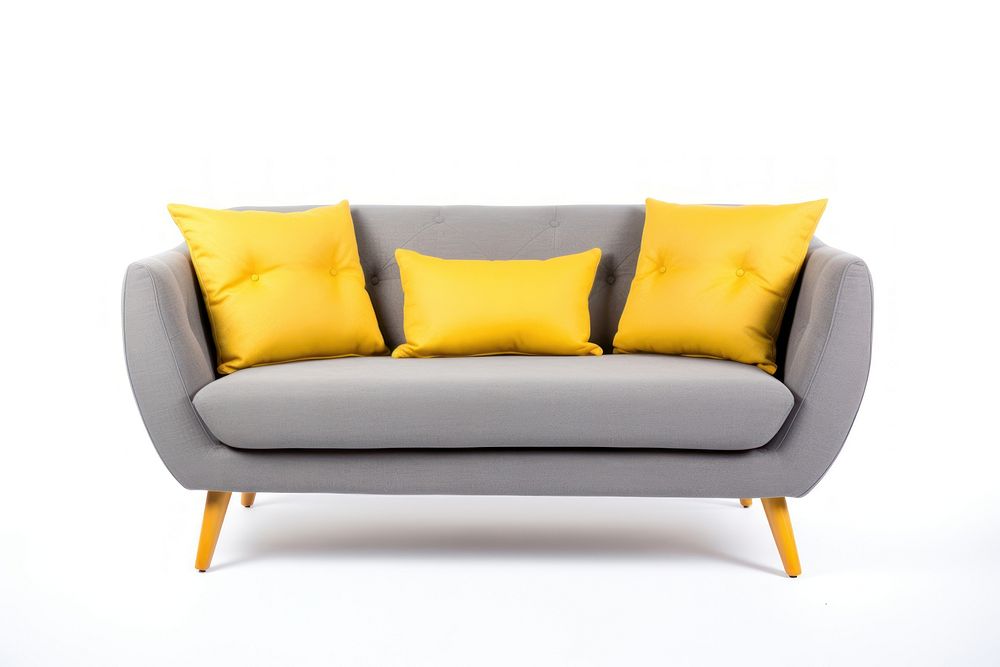 Pillow furniture cushion yellow. AI generated Image by rawpixel.