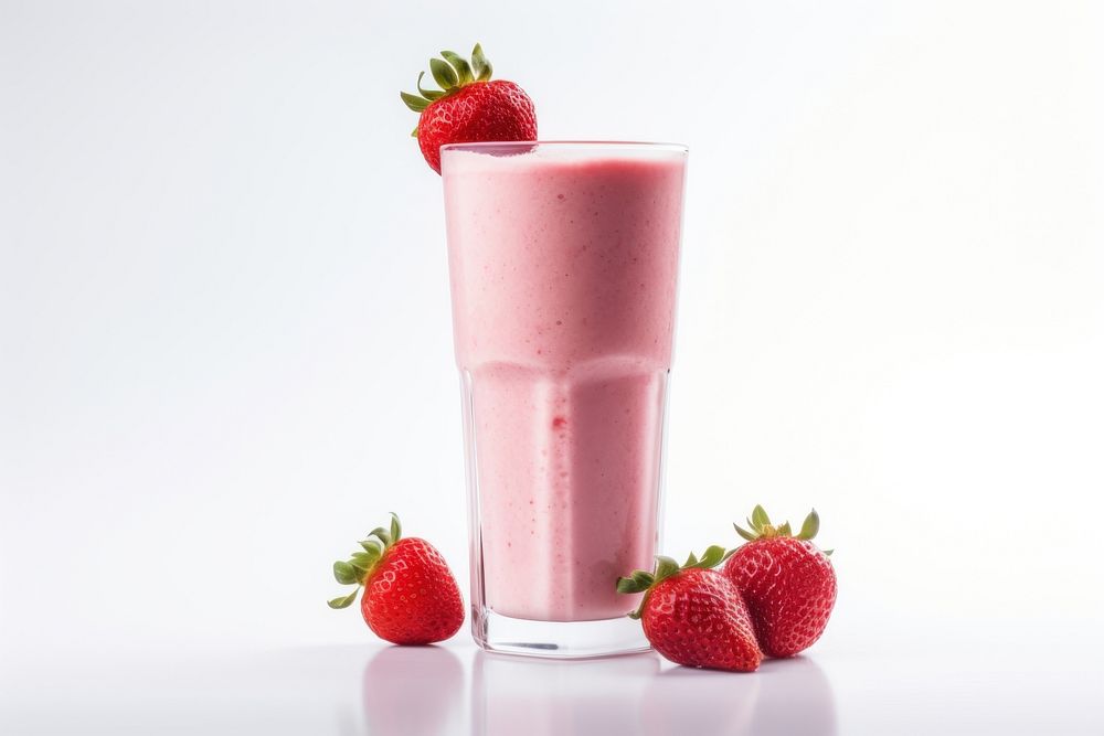 Strawberry milkshake smoothie fruit. AI generated Image by rawpixel.