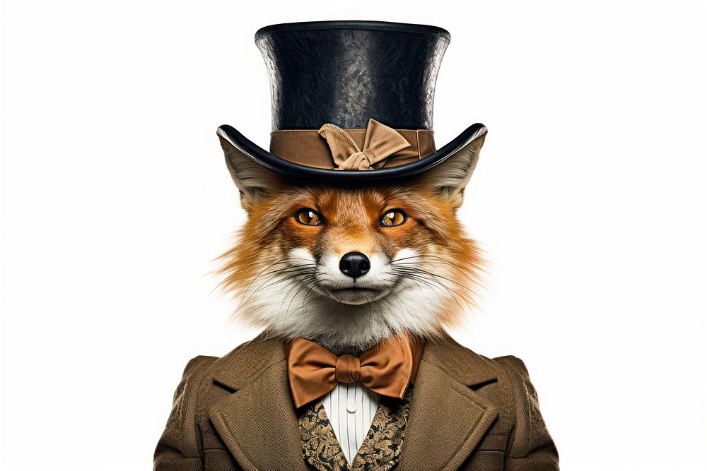Fox mammal animal hat. AI generated Image by rawpixel.