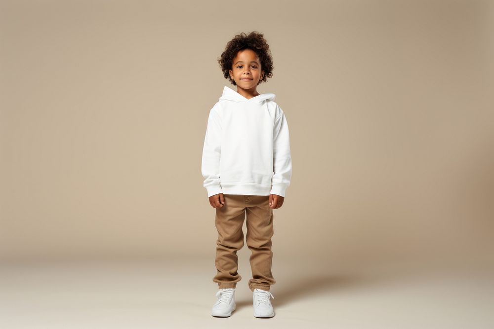 Sweatshirt standing child white. AI generated Image by rawpixel.