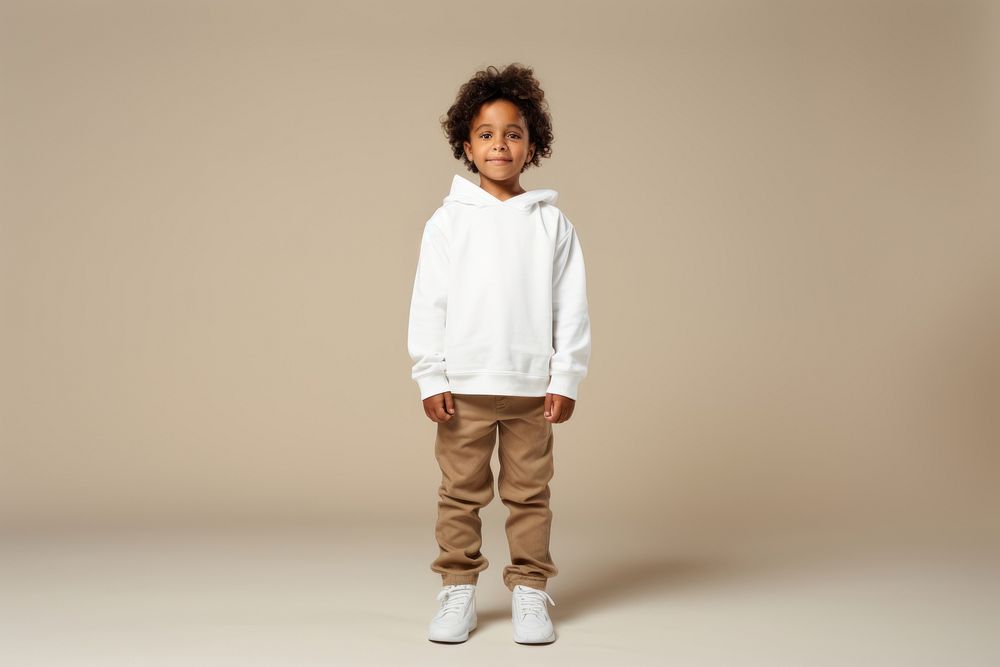 Sweatshirt standing child white. 