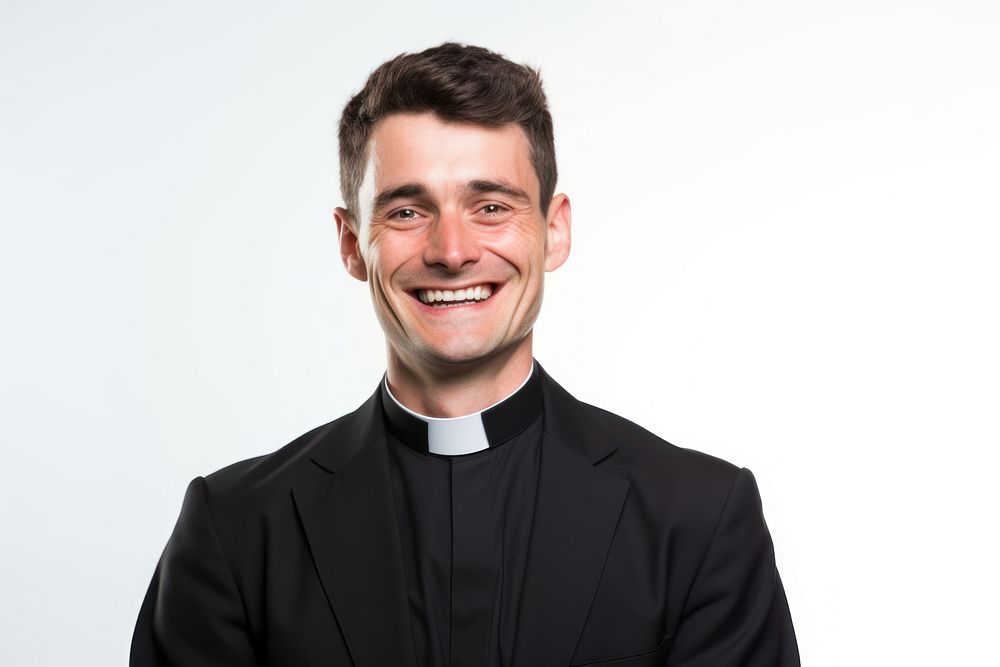 Smile portrait priest adult. AI generated Image by rawpixel.