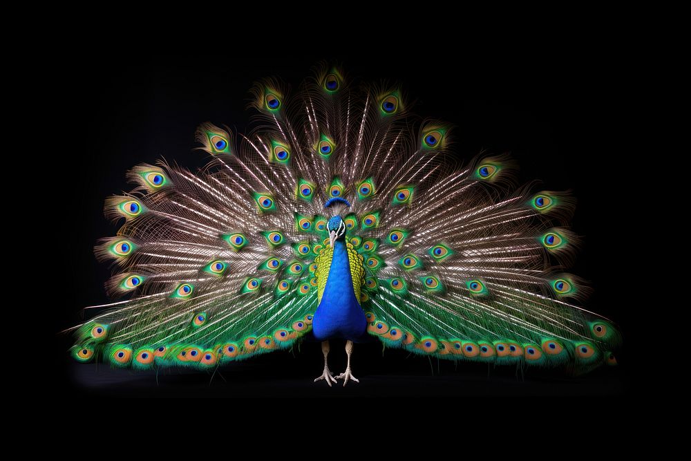Peacock animal bird spreading. AI generated Image by rawpixel.