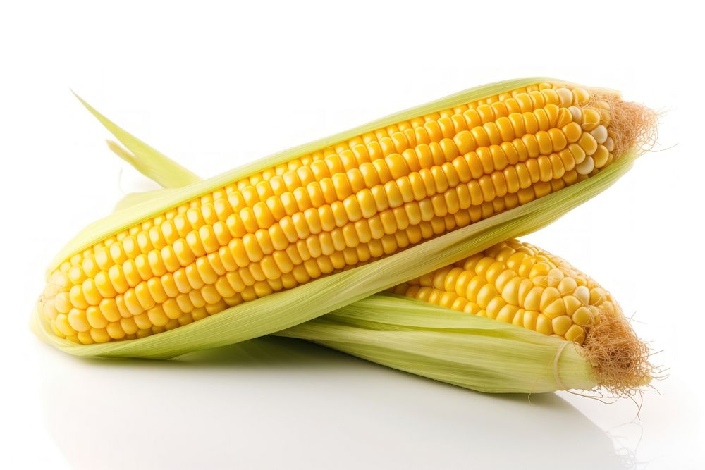 Corn plant food white background. 