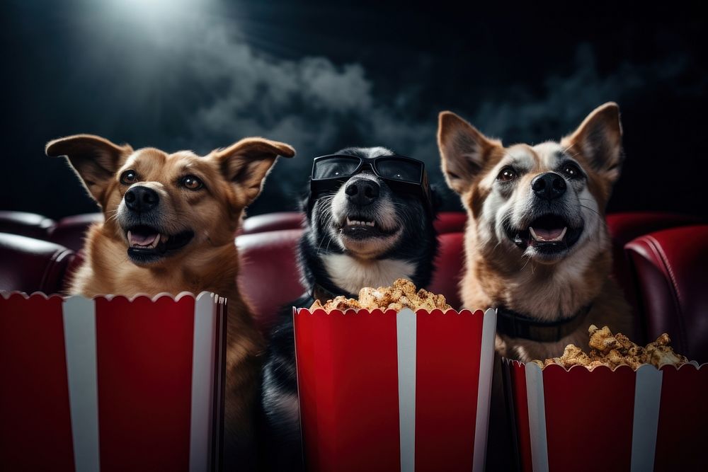 Dog popcorn mammal animal. AI generated Image by rawpixel.