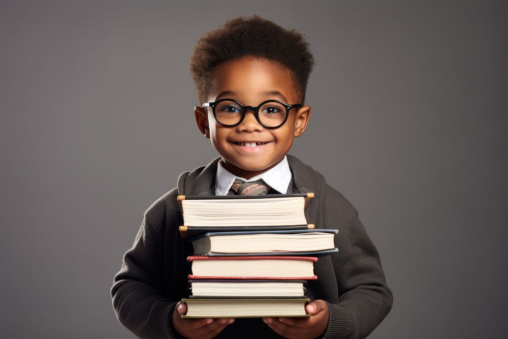 Glasses child publication portrait. AI generated Image by rawpixel.