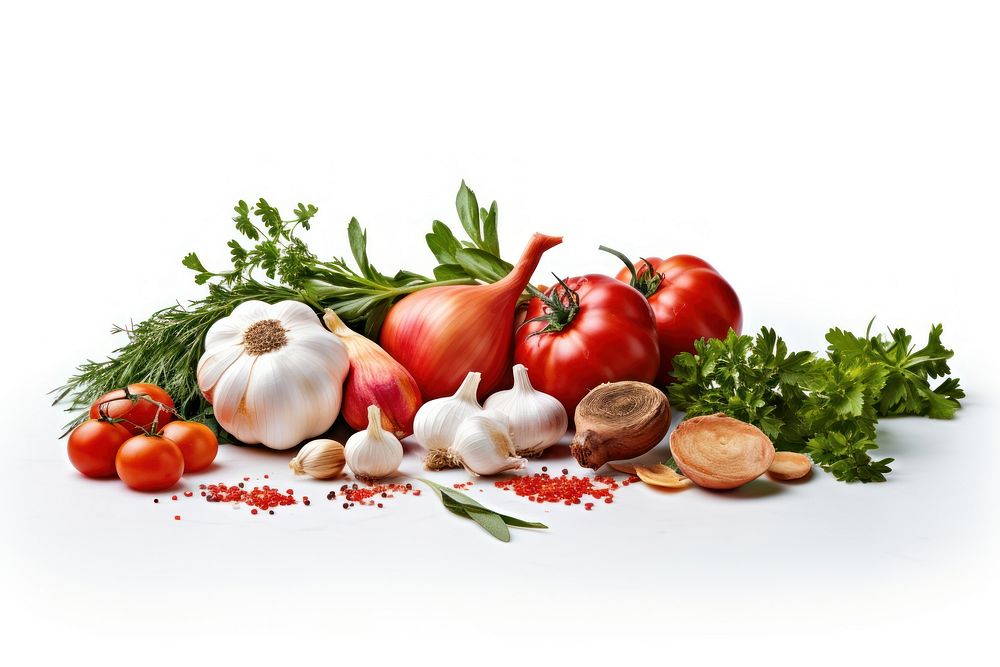 Ingredient vegetable tomato garlic. AI generated Image by rawpixel.
