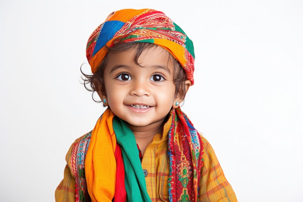 Portrait turban child scarf. 