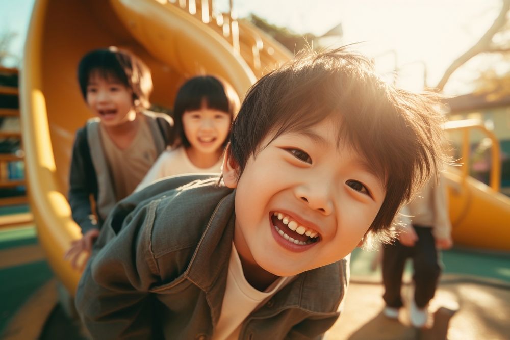 Playground outdoors smile togetherness. AI generated Image by rawpixel.