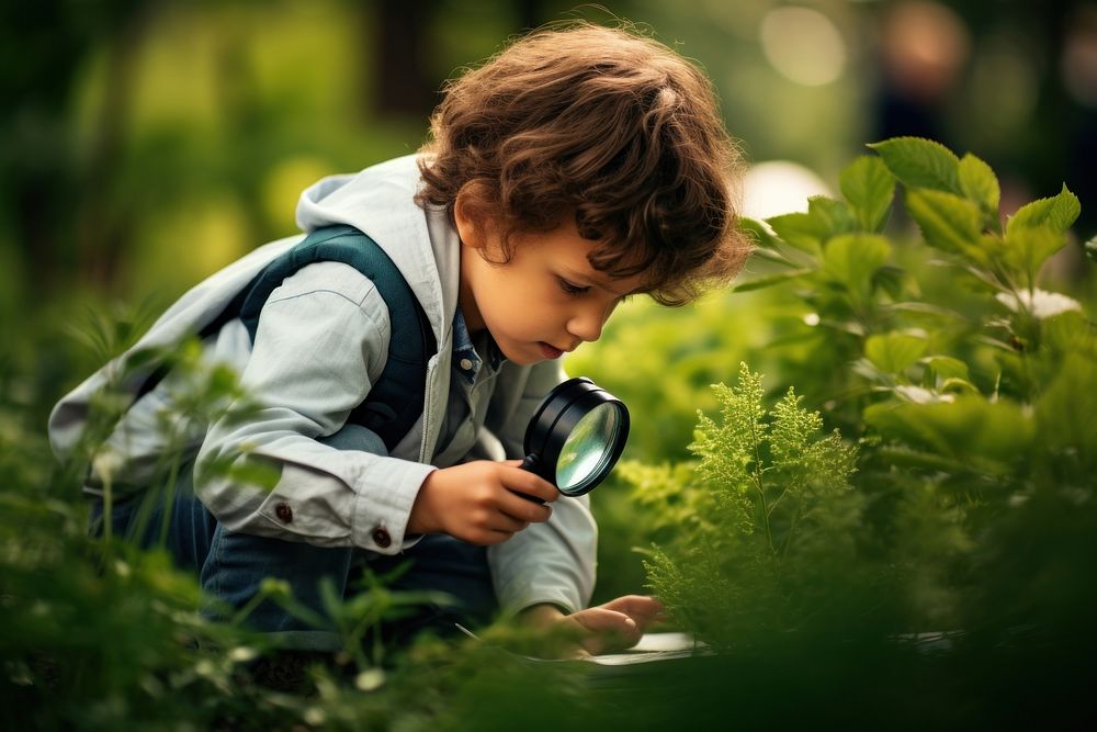 Outdoors portrait plant child. AI generated Image by rawpixel.