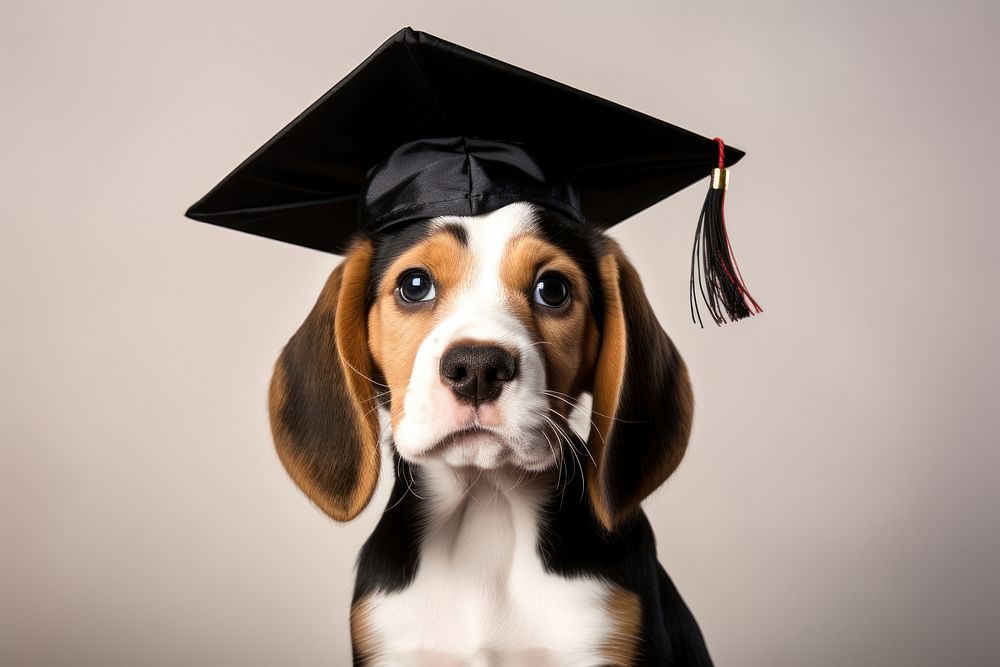 Graduation puppy beagle animal. 