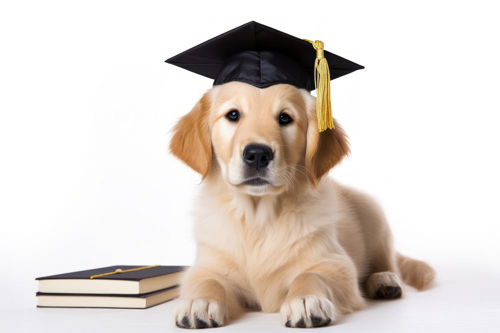 Graduation puppy retriever animal. 