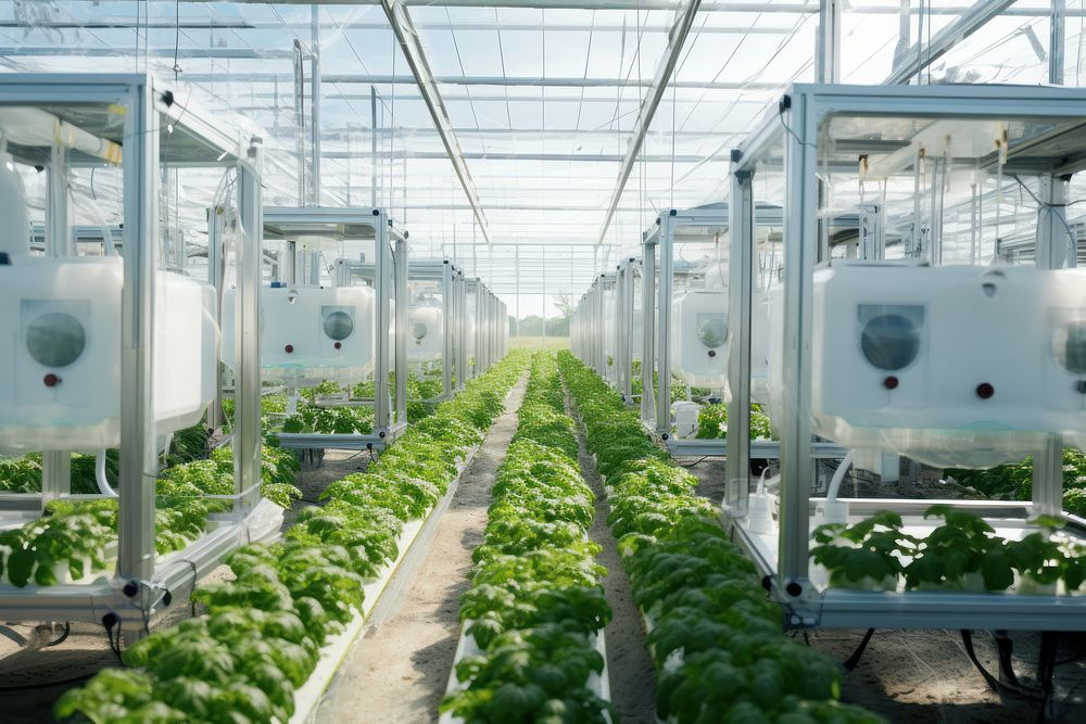 photo of white Robotic Greenhouses in smart farming, day light