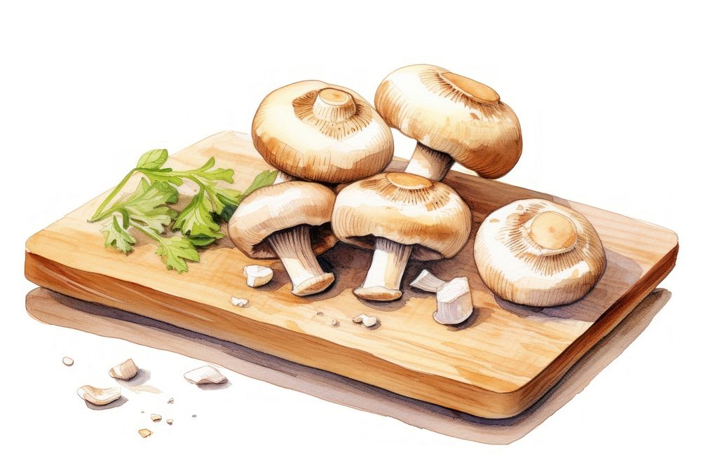 Mushroom fungus food chopping board. AI generated Image by rawpixel.