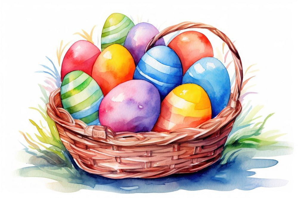 Egg basket easter celebration. AI generated Image by rawpixel.
